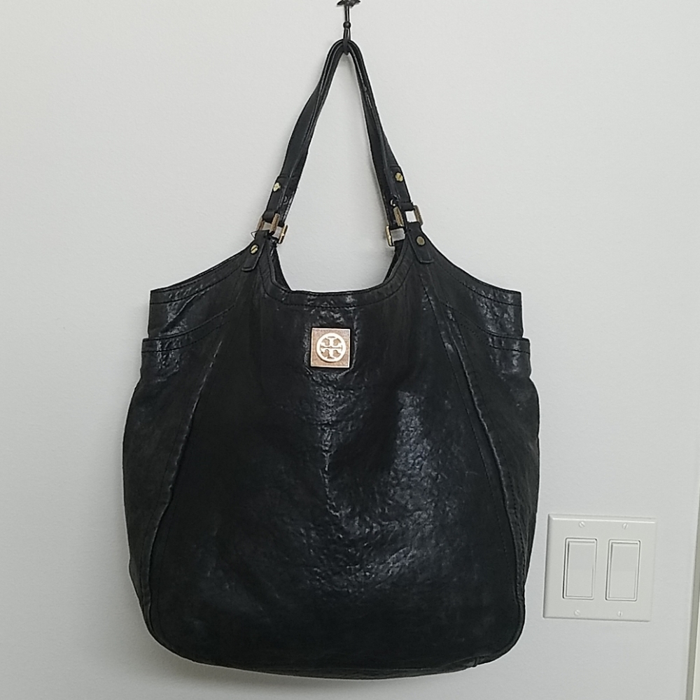 Tory Burch Black Louisa Slouchy Tote Bag